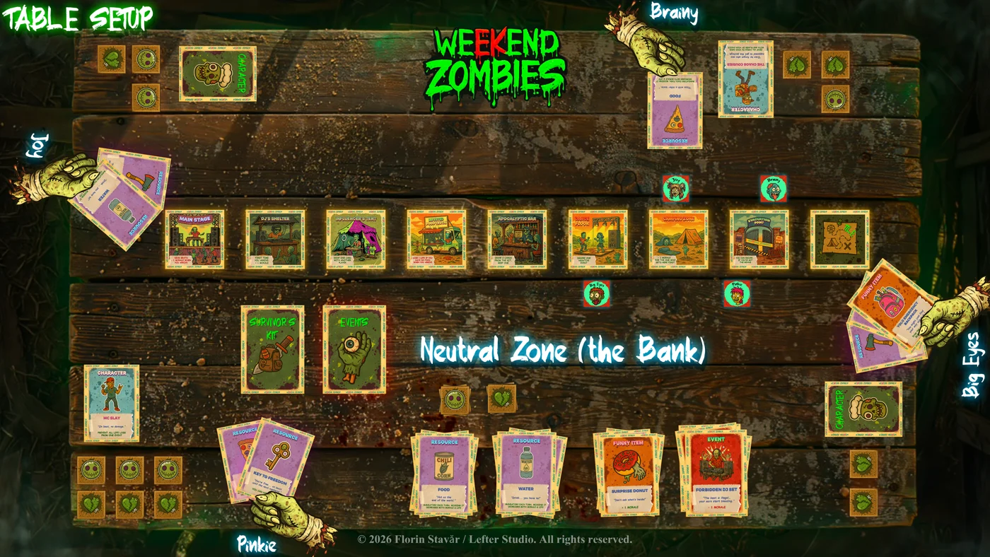Weekend Zombies table setup
